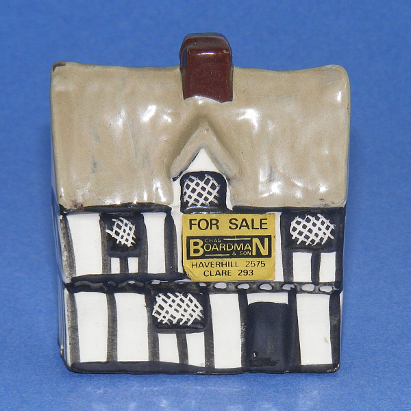 Image of Mudlen End Studio model No 4 Thatched Cottage with For Sale sign